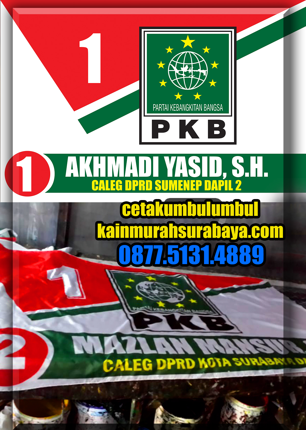 Cetak Bendera-Besar-Surabaya Partai-PKB-3mx2m